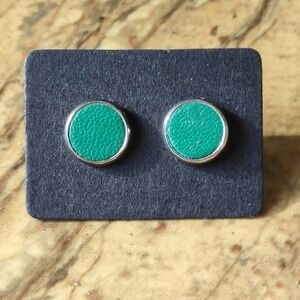 3/$20 Solid GREEN Earrings Silver Studs Tiny Round Earrings Circle Kids Girls